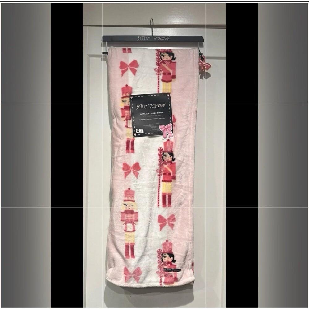 Betsy Johnson pink nutcracker blanket